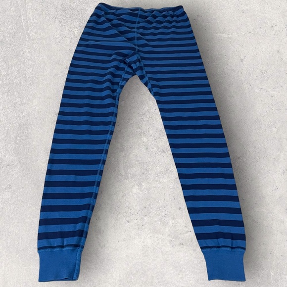 Hanna Andersson Blue Striped Organic Cotton Pajama Set Medium Adult Top Pants - Picture 6 of 13